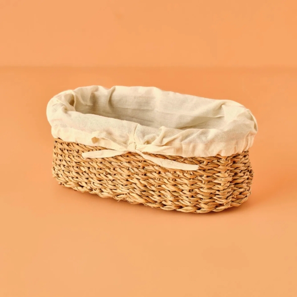 Diana Cloth Wicker Basket 27 x 15 cm - Beige 