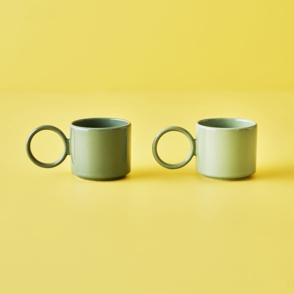 2 Pieces Arcana Espresso Coffee Cups Set 184 ml - Green