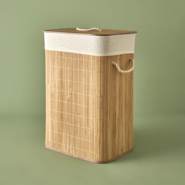 Fonte Bamboo Laundry Basket 40 x 30 x 61 cm - Dark Beige