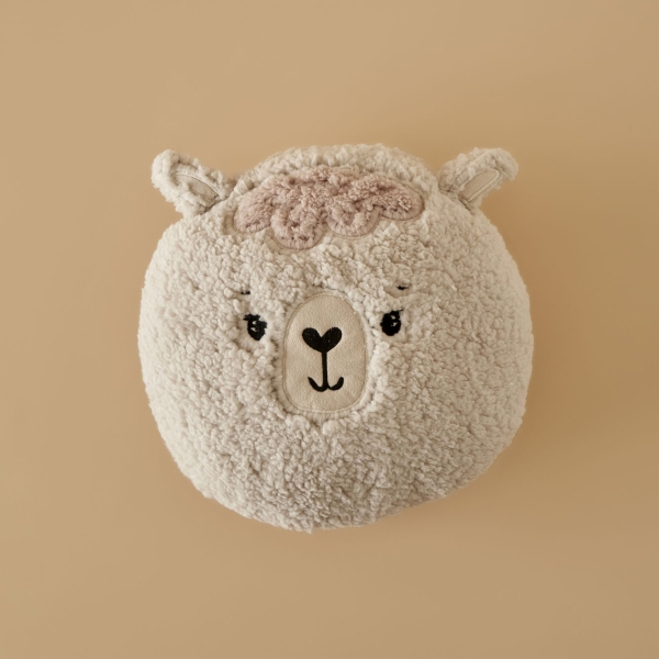 Alpaca Sherpa Kids Pillow 30 x 30 cm - Beige