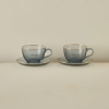 2 Pieces Allure Teacup Set 240 ml - Blue / Gold