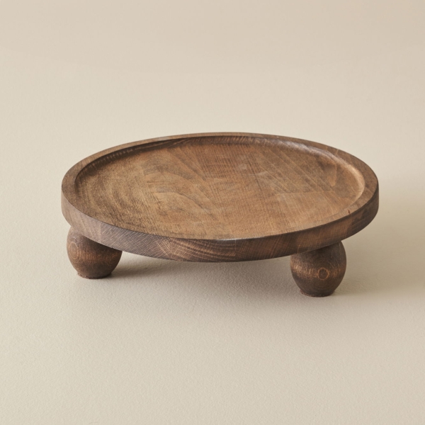 Wooden Round Presentation Stand 25 cm - Brown