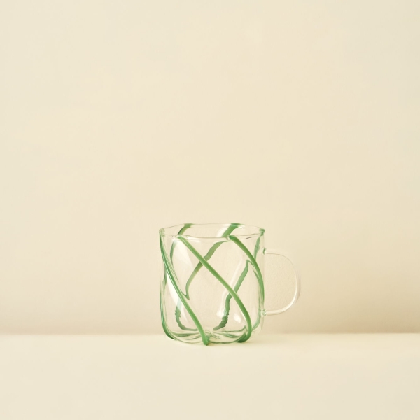 Slice Glass Cup 420 ml - Green