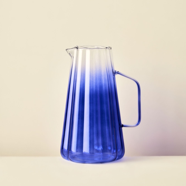 Buckle Glass Jug 1270 ml - Blue 