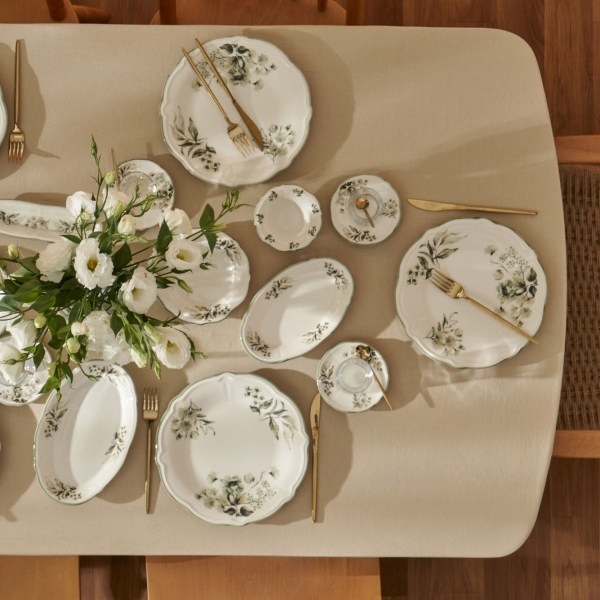 26 Pieces Julia Stoneware Breakfast Set - Green