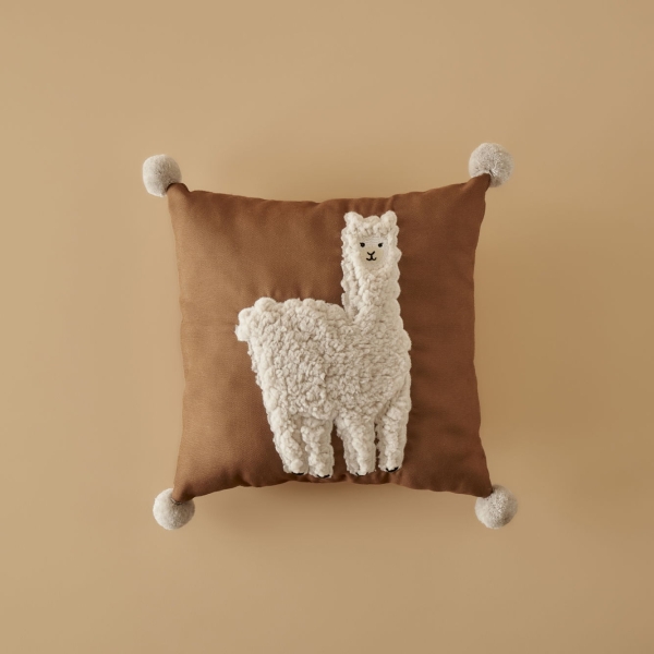 Alpaca Punch Cushion 35 x 35 cm - Beige / Brown