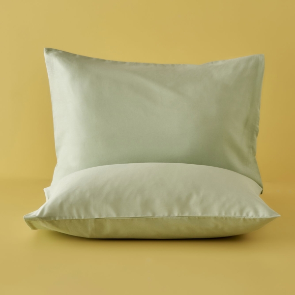 2 Pieces  Basic Cotton Ranforce Pillowcase 50 x 70 cm - Foggy Green