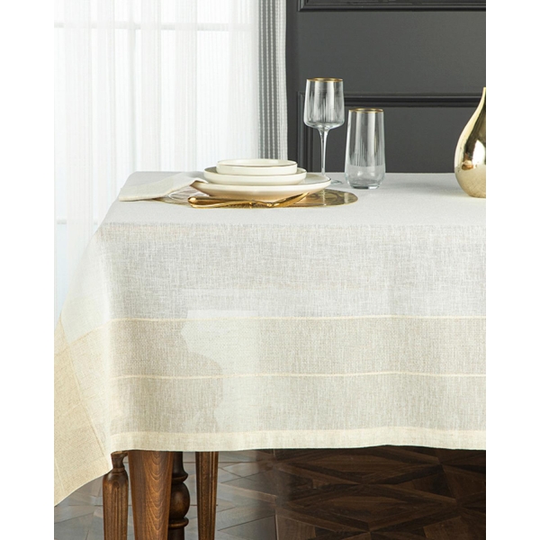 Luxe Linen Look Tablecloth 150x200 cm Beige