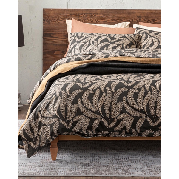 Fern Cotton For One Person Duvet Cover Set 160x220 cm Black