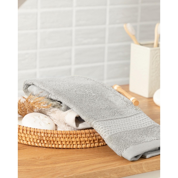 Deluxe Cottony Low Twist Hand Towel 30x50 cm Gray