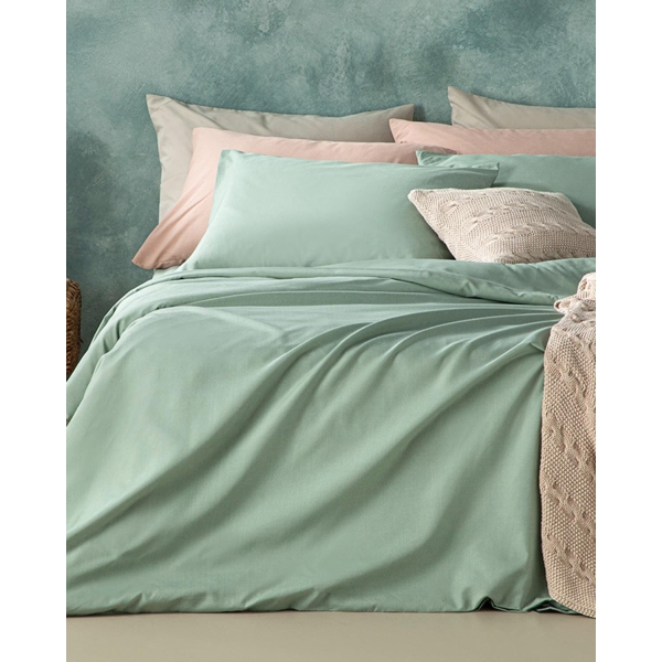 Novella Premium Soft Cotton For One Person Duvet Cover Set 160x220 cm Seledon