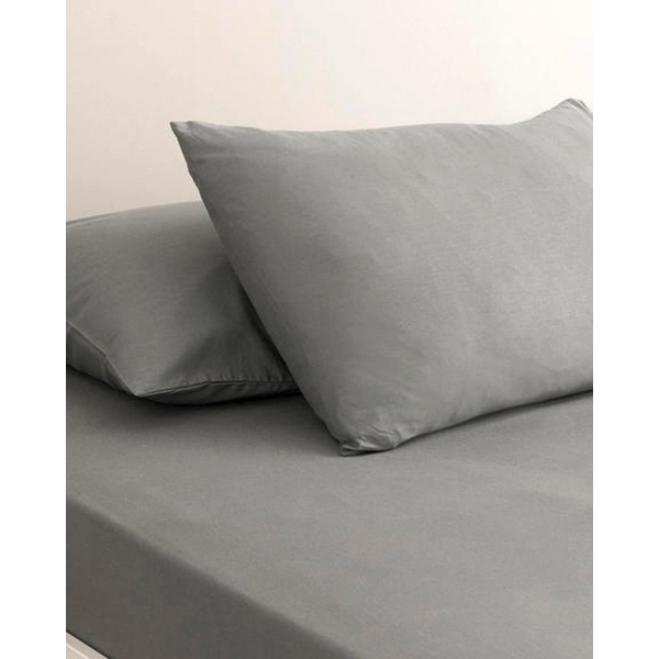 Plain Cotton Double Person Sheet 240x260 cm Pebble