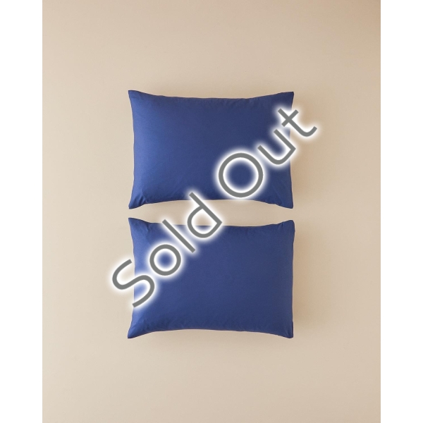 Plain Cotton 2-Piece Pillowcase 50x70 cm Midnight Blue