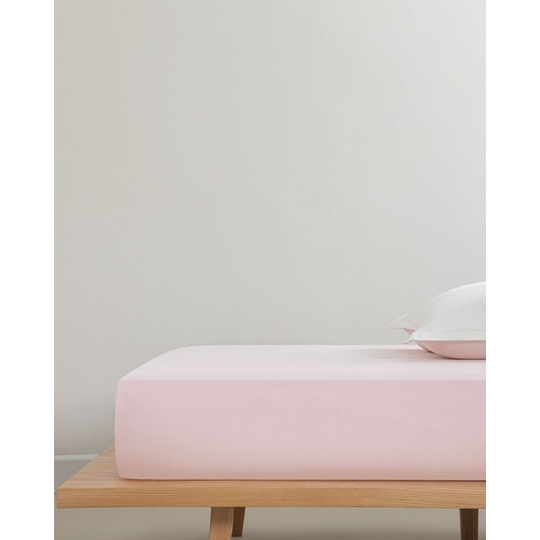 Plain Cotton For One Person Sheet 160x240 cm Powder Pink