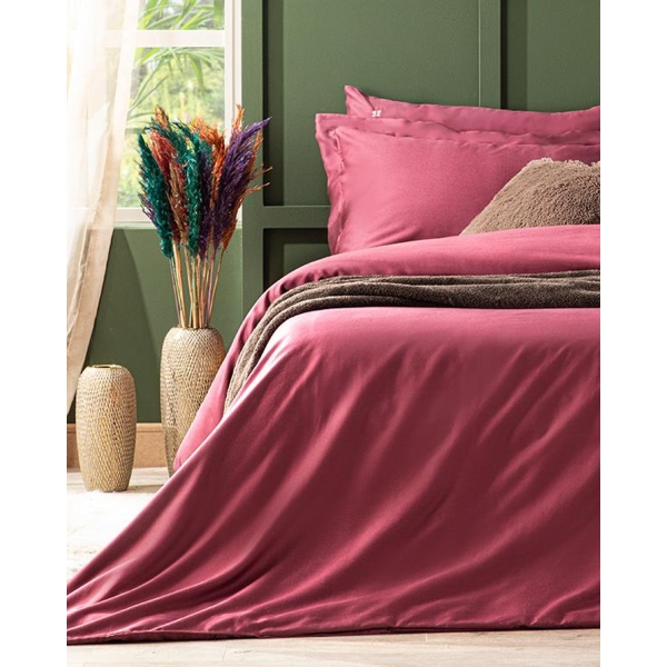 Grandeur Bamboo Satin Double Person Duvet Cover Set 200x220 cm Damson