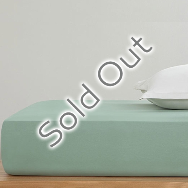 Plain Cotton For One Person Fitted Sheet 100x200 cm Dark Green.