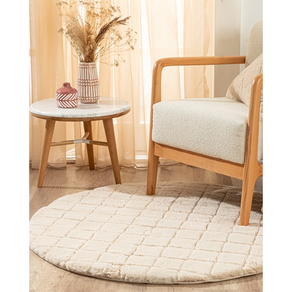 Soft Touch Rabbit Plush Carpet 120 cm Beige