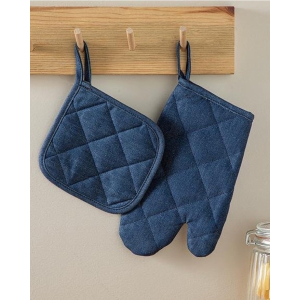 Ancel Oven Glove and Handle Set Navy Blue