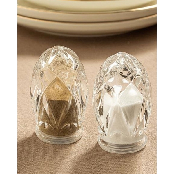 Trace Glass 2 Pcs Salt Shaker - Pepper Shaker 5,5x8,5 Cm Transparent