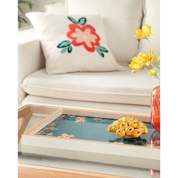 Flowertopia Decorative Tray 31x46 cm Green