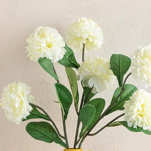 Viburnum Bouquet Plastic Single Branch Artificial Flower 39 Cm Beige