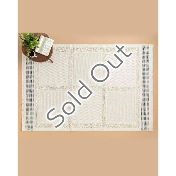 Helena Fringed Rug 160x230 cm Cream