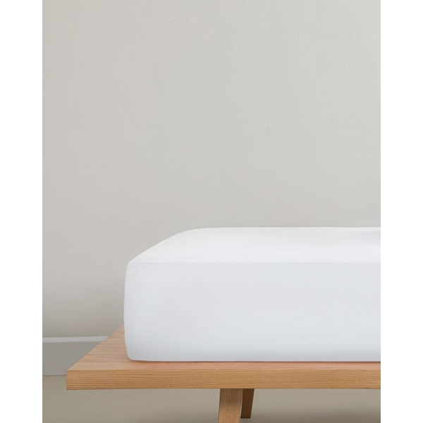 Plain Cotton Single Plus Fitted Sheet 120x200 cm White