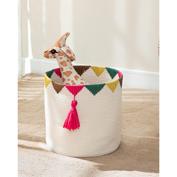 Cotton basket weave Toy Basket 30x30 cm Ecru