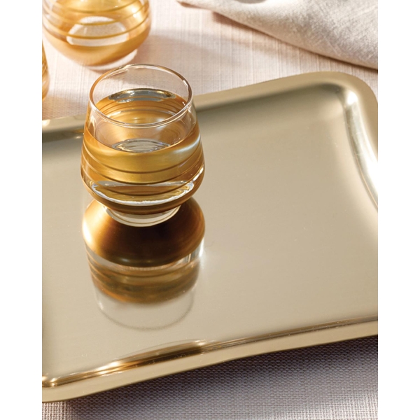 Shiny Metal Tray 22x19 cm Gold