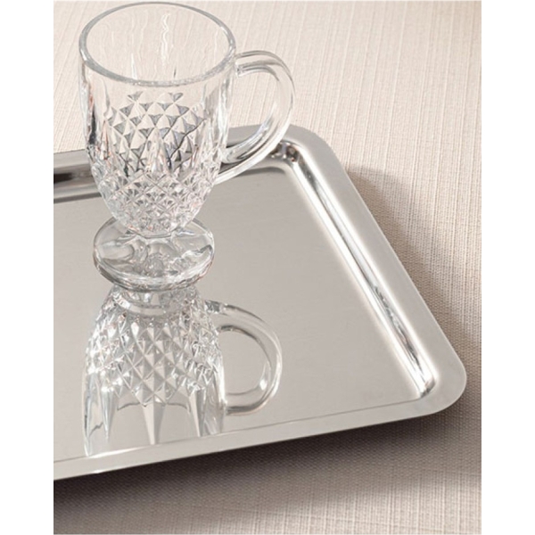 Shiny Metal Tray 32x22 cm Silver