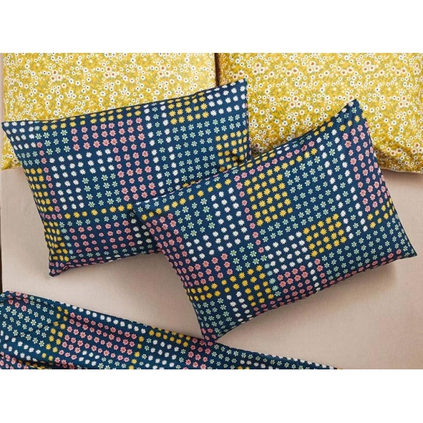 Daisy Patch Cottony 2 Set Pillowcase 50x70 cm Dark Blue