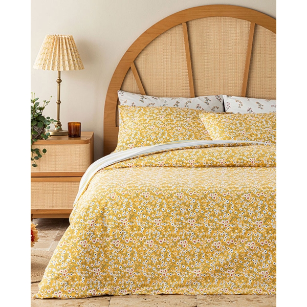 Florescence Cottony For One Person Duvet Cover Set Pack 160x220 cm Yellow