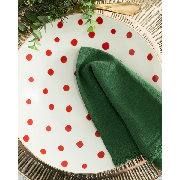 Modern Dots Bone China Service Plate 25 cm Red