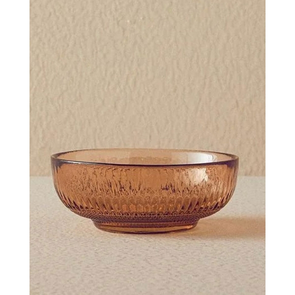 Mariel Glass Bowl 16 cm Brown.