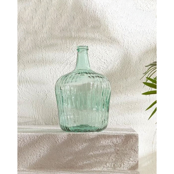 Recycled Demijohn Glass Vase 24.5x24.5x40 cm Green