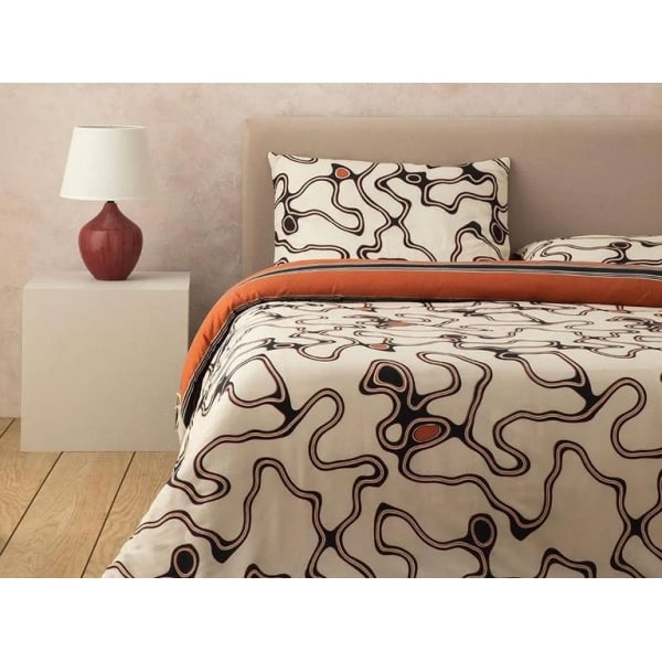 Abstract Art Soft Cotton with Digital Print King Size Duvet Cover Set Pack 240x220 cm Beige