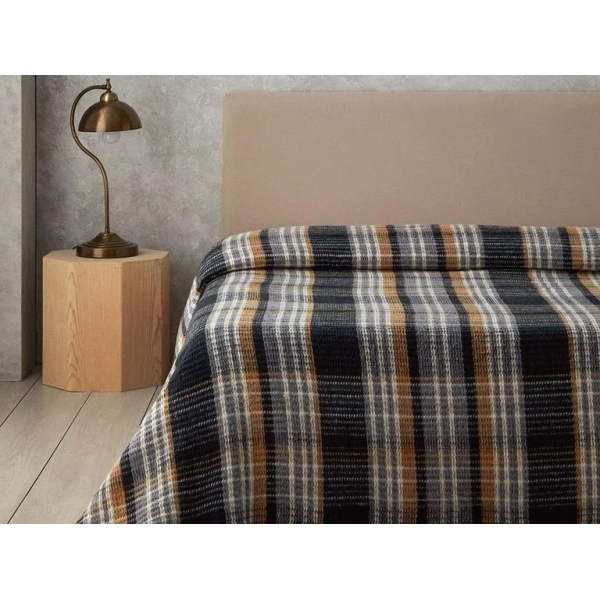 Plaid Waffle Scotch Double Blanket 180x220 cm Anthracite