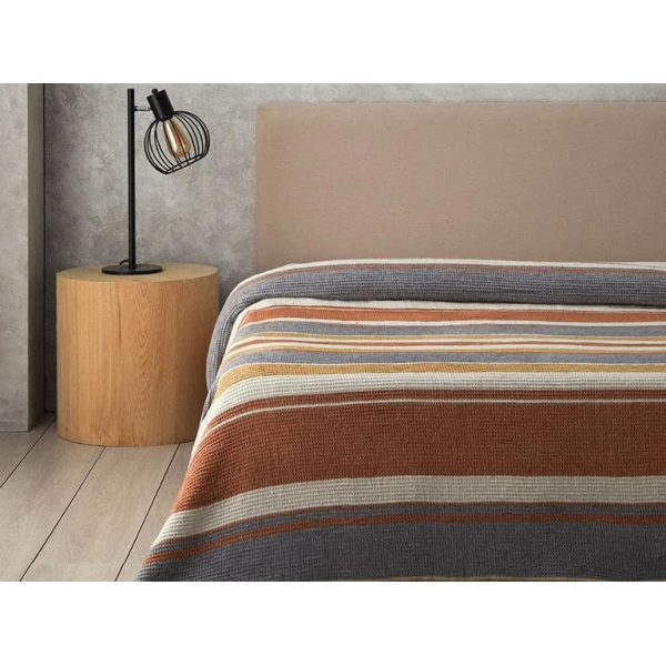 Striped Four Seasons For One Person Blanket 150x200 cm Brick Red