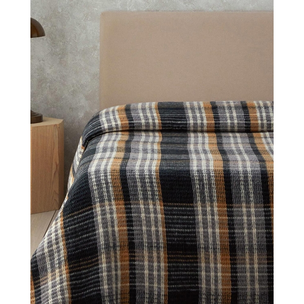 Plaid Waffle Scotch For One Person Blanket 150x200 cm Anthracite