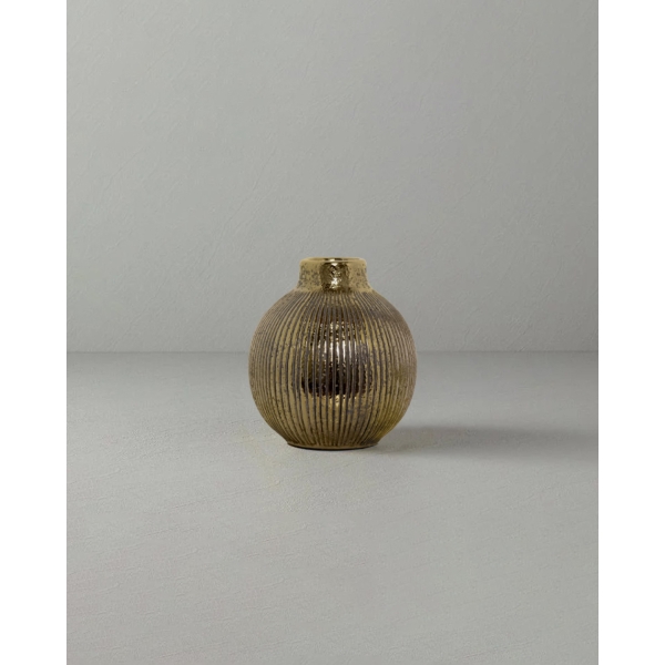 Goldy Stoneware Vase 14.5x16cm Gold