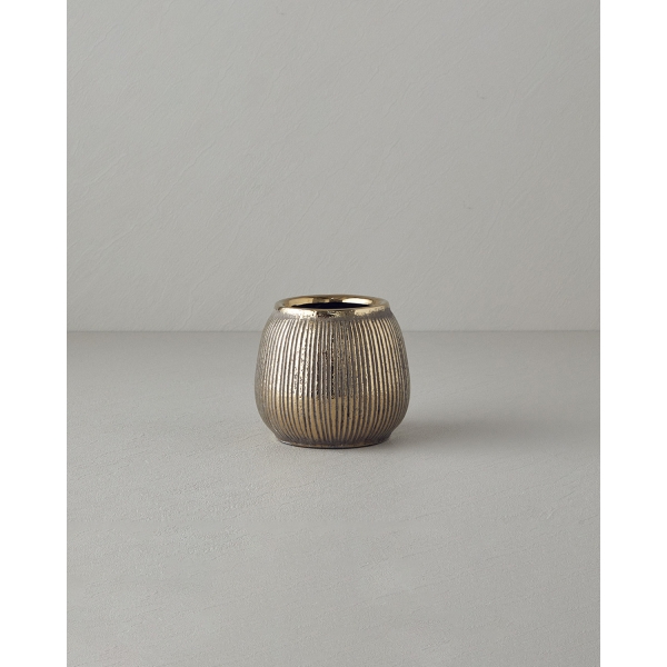 Goldy Stoneware Vase 14.5x12 cm Gold