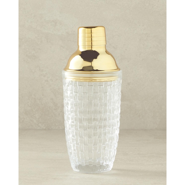 Elegant Cocktail Glass Shaker Gold