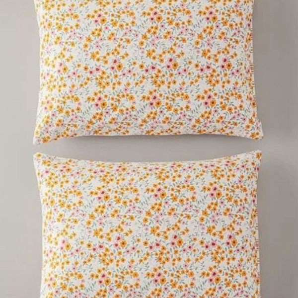 Ditsy Cotton 2 pcs Pillow Case 50x70 cm Yellow