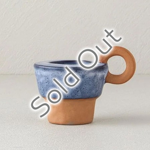 Fiorina Ceramic Candle Holder 11x8x8 cm Blue