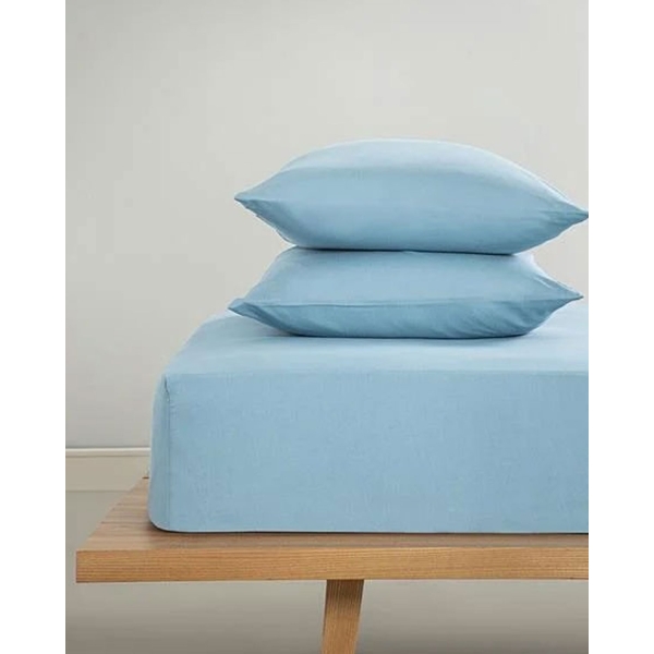 Novella Premium Soft Cotton Single Fitted Sheet Set 100x200 cm Blue