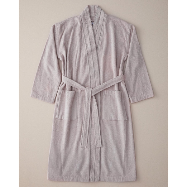 Soft 100% Cotton Bathrobe S-M Dark Beige