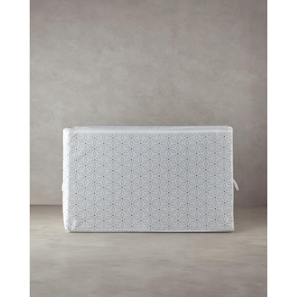 Flowery Storage Bag 30x22x18 cm White