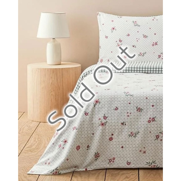 Bloomy Dots Cotton Single Duvet Cover Set 160x220 cm Pink