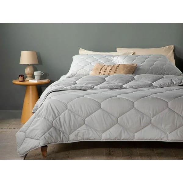 Colourful Cottony King Size Pillow And Duvet Set 215x235 cm Light Gray
