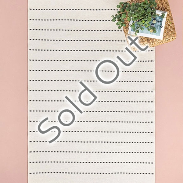 Royal Stripes Woven Rug 120x180 cm Cream - Black